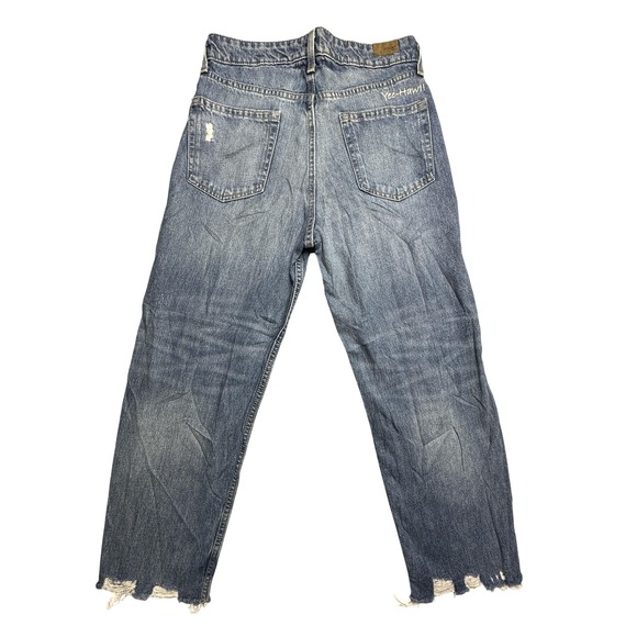Ariat Jeans Womens 28R Blue Ultra High Rise Tomboy Straight Distressed Yee Haw - Picture 1 of 15